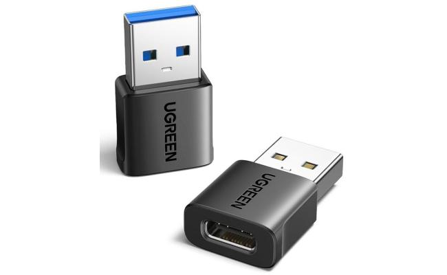 UGREEN USB to USB C Adapter, USB C Female to USB Male Adapter 10Gbps Type C Converter for iPhone 17 16 15 14 13 Plus Pro Max,iPad Air Mini 6 7, Samsung Galaxy S23 S24, iPad Air, Black